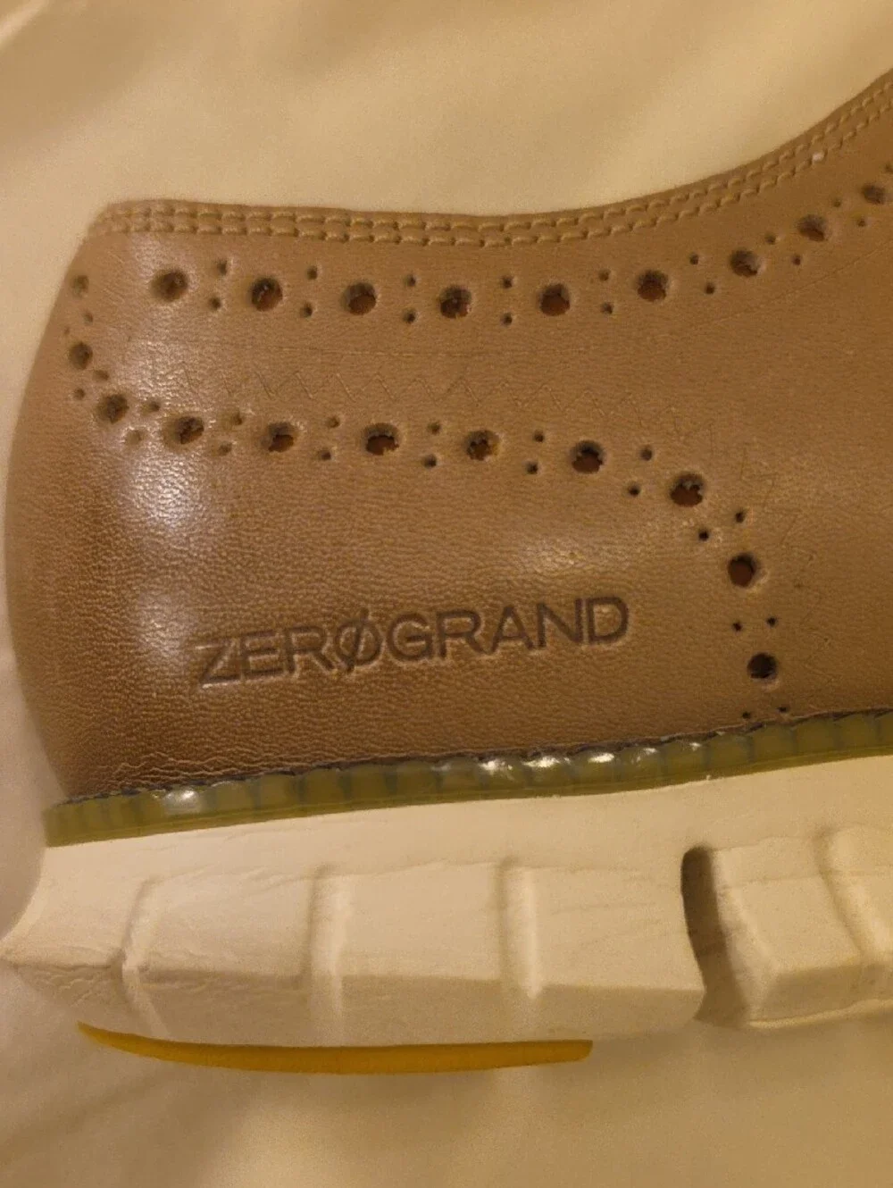 Cole Haan Zero Grand Wingtip Derby in Tan with Lightweight Sole